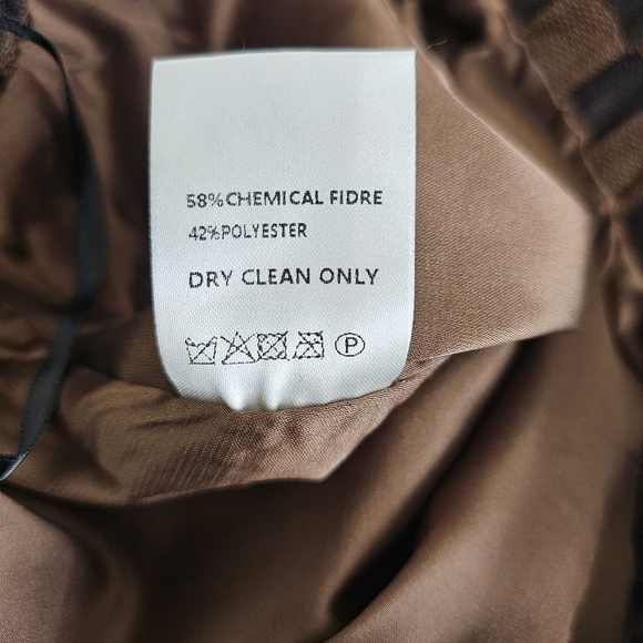 Judth March Brown Checkered Elastic Waist Wrap Skirt Womens Size Medium - Picture 7 of 7